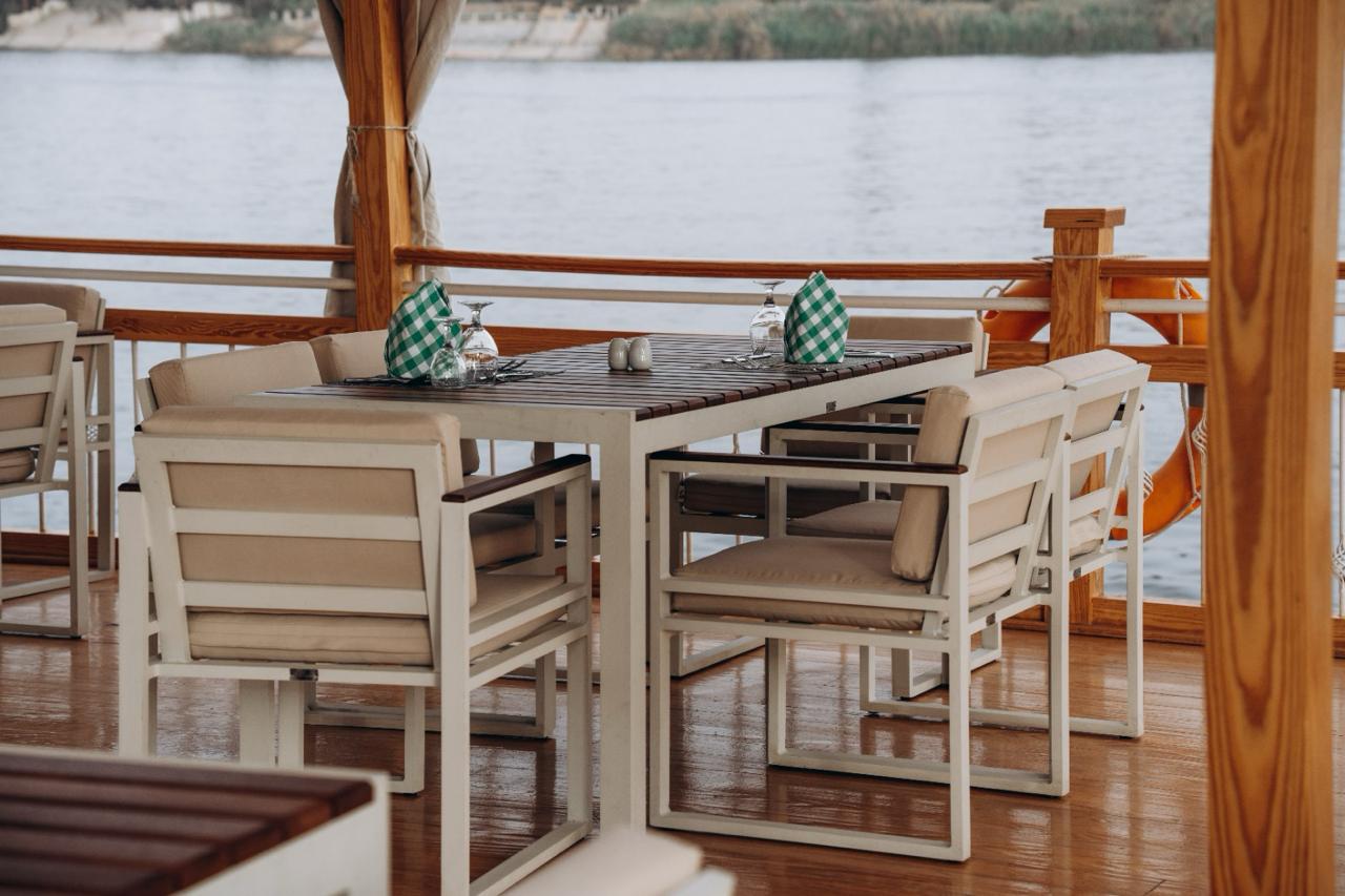 Dining beside the Nile aboard La Rose Dahabiya